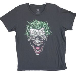 The JOKER Maniac Laughing Mens XL T-shirt DC Comics Originals Gray Retro Tee